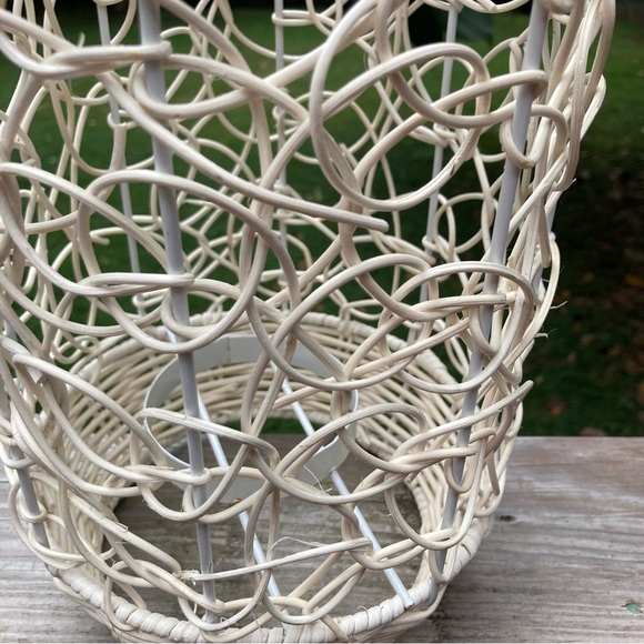 Candle Lantern Centerpiece White Cream Swirl Pattern Large-12" Tall x 8"… - Picture 3 of 13